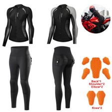 Womens Motorcycle Armor Jacket & Pants Summer Outdoor Riding Set Protective Gear