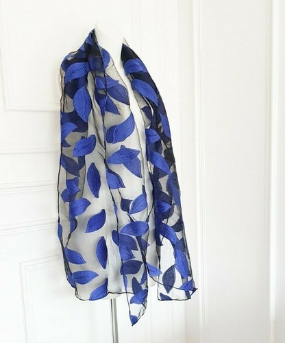 Ladies blue scarf autumn - scarf,