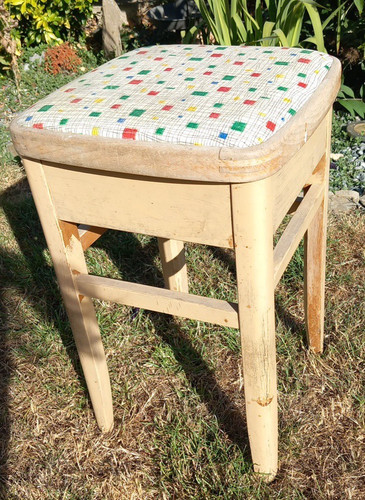 Vintage wooden stool - wooden, seat