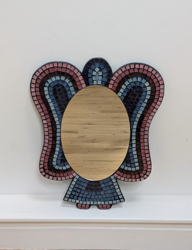 Oval wall mirror mosaic angel - mirror,