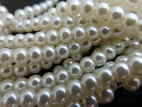 110 ivory cream glass - glass, pearl