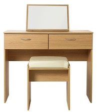 Cheval Dressing Table Stool and Mirror Oak Stylish and Functional Bedroom