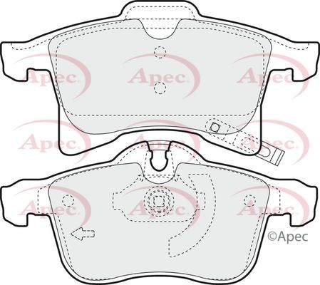 Apec front brake pad set - apec,
