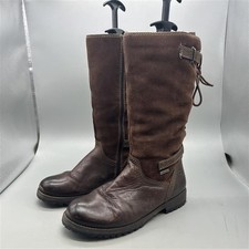 Tamaris Active Brown Duo-Tex Leather Suede Boots - Size 7.5 UK