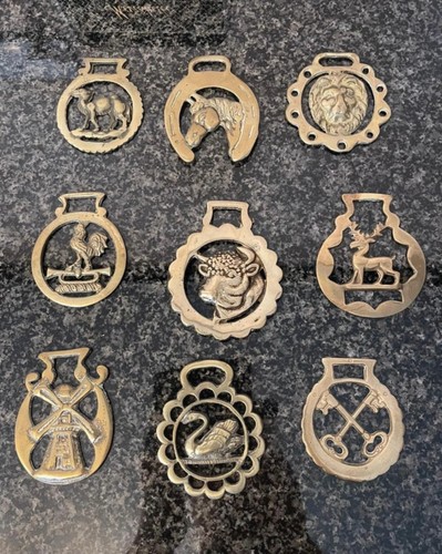 Horse brasses brass - x,