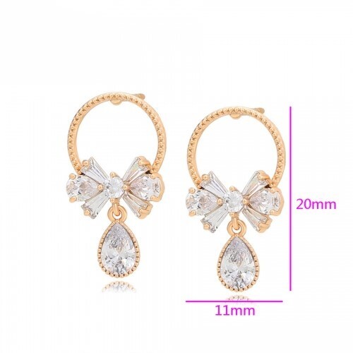 Gold plated crystal - gold, drop