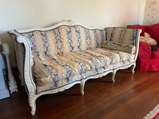two seater sofa, used, pre-owned, French Style blue and white