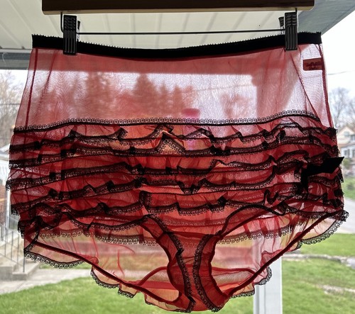 Vtg panties nylon lace ruffle - nylon,