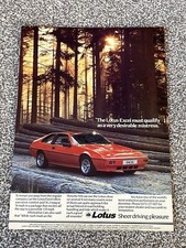 Rare Collectable Vintage 1984 Magazine Car Advert Art Picture Lotus Excel Ad
