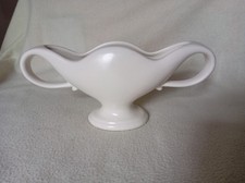 Vintage Fulham Pottery Mantle Vase Constance Spry Ivory White 9" 23cm