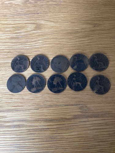 Old british one - penny, coins