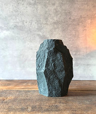 Black vase modern decorative - black,