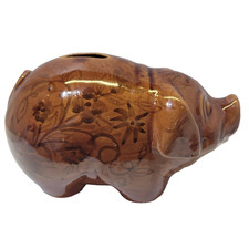 Handpainted Brown Piggy Bank -