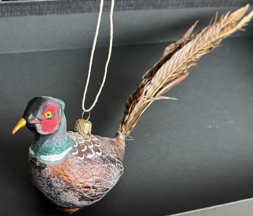 Vtg mercury glass pheasant - vtg,
