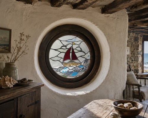 Stained glass porthole - stained,