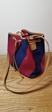 Boden Crossbody Drawstring Bag BNWOT Red Blue Tan NEW B53