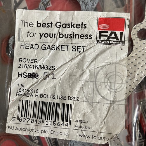 Head gasket set - set, rover