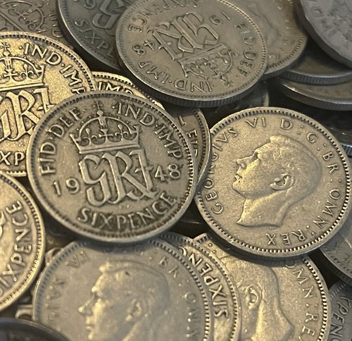 1948 kgvi sixpence coins - 50,