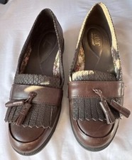 Hotter Comfort Dark Brown Leather Hamlet Slip In Shoes - Size UK 5