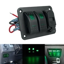 2 Gang 12V/24V LED Green Light
