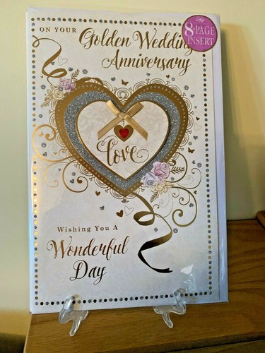 Golden wedding anniversary - golden,
