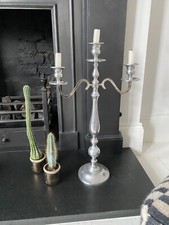 Silver Candelabras with three arms x 2  - 60cm by 38cm. Table centre piece.