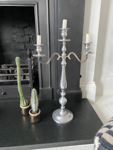 Silver candelabras with three - silver,