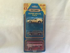 MATCHBOX MB858 TRIPLE PACK SUPER GT STARFIRE - AUDI QUATTRO - LONDONER TOUR BUS