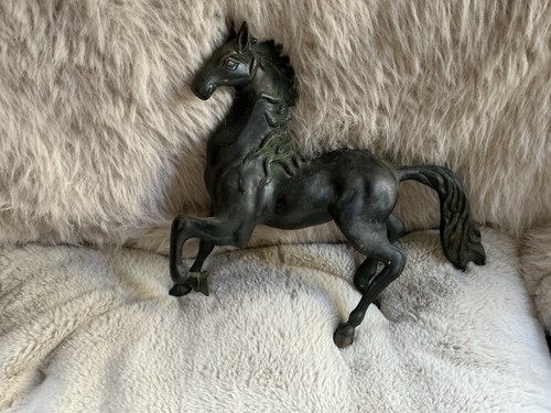 Vintage bronze heavy horse - bronze,