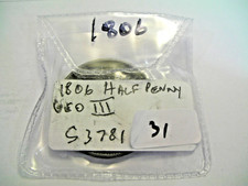 ENGLISH  COPPER  HALF PENNY  1806  GEORGE 111 S3781   NO.31