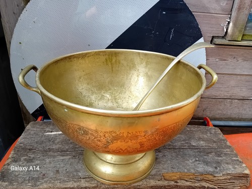 Brass large pedestal - , fruit