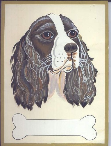 Hand painted wooden dog - wooden,