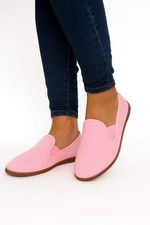 Womens Boys Girls Flossy Javer Flat Slip-On Canvas Shoes Slippers EU 35-46