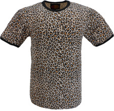 Mens Retro 70s Leopard Print T