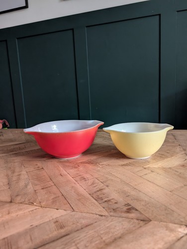 Vintage pyrex red yellow - pyrex, &