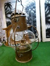 Ship oil lantern made of copper and brass large spherical clear glass globe
