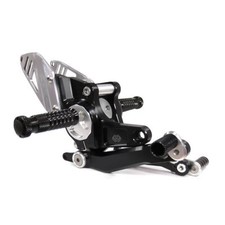 Gilles RCT10GT Adjustable Rearset Kit Black & Silver BMW RNineT 2014 - 2016