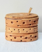 Small vintage Swedish birch bark box