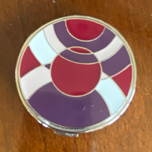 Vintage round enamel - round,