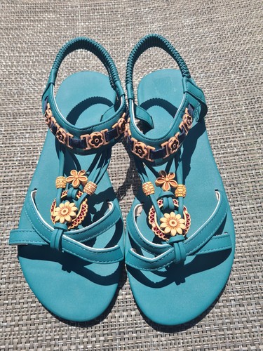 Summer sandals bottle green - summer, sandals,
