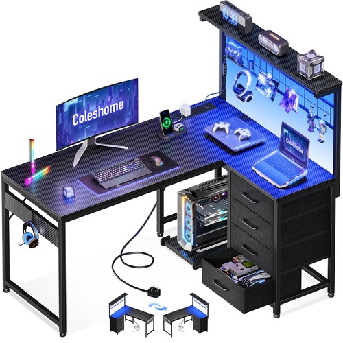 Shaped gaming desk with - gaming,