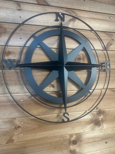Compass black metal garden - metal,
