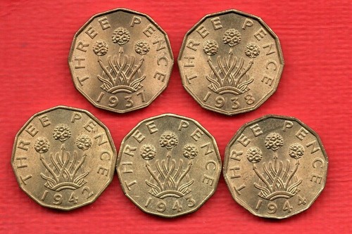 1937 1944 brass threepence - 1937,