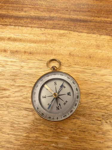 Vintage brass compass with - vintage,