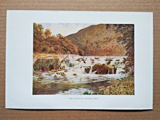 The Waterfall, Monsal Dale, Derbyshire - Antique Print - 1927