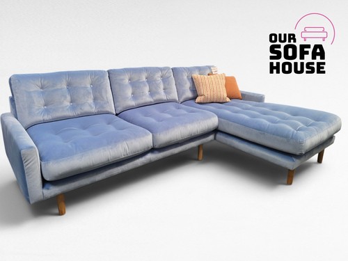 Sky blue velvet habitat - blue, fenner