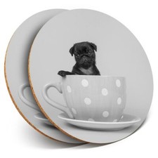 2 x Coasters bw - Tiny Teacup