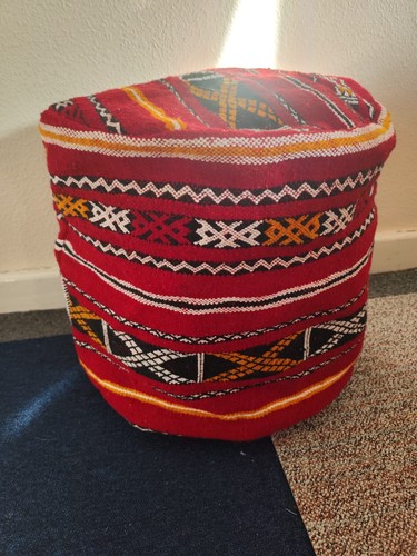 Woollen moroccan pouffe made - woollen,