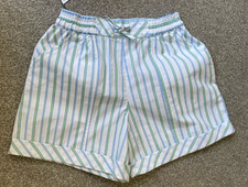 ZARA *BNWT* GIRLS WHITE SHORT W BLUE/GREEN STRIPES AGE 7 YEARS