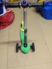 Oxelo Kids Scooter Green 3 Wheels Adjustable Height